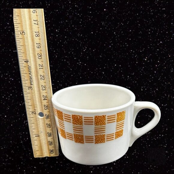 SHENANGO CHINA NEW CASTLE Mug Set Ceramic USA Yellow White 2.5”T 3.25”W Set 4 - Picture 8 of 16